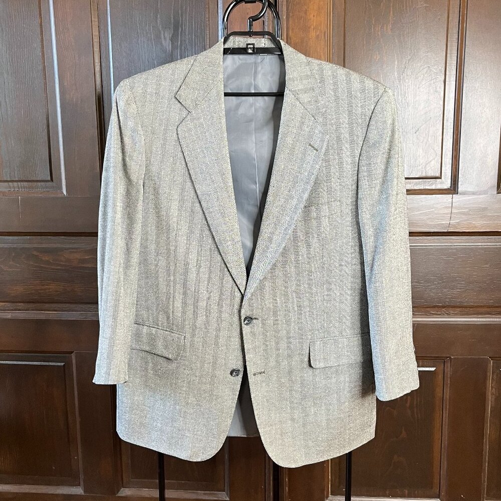 Southwick Men's 44R Sports Coat Blazer Gray Herringbone USA Union Made Vintage
